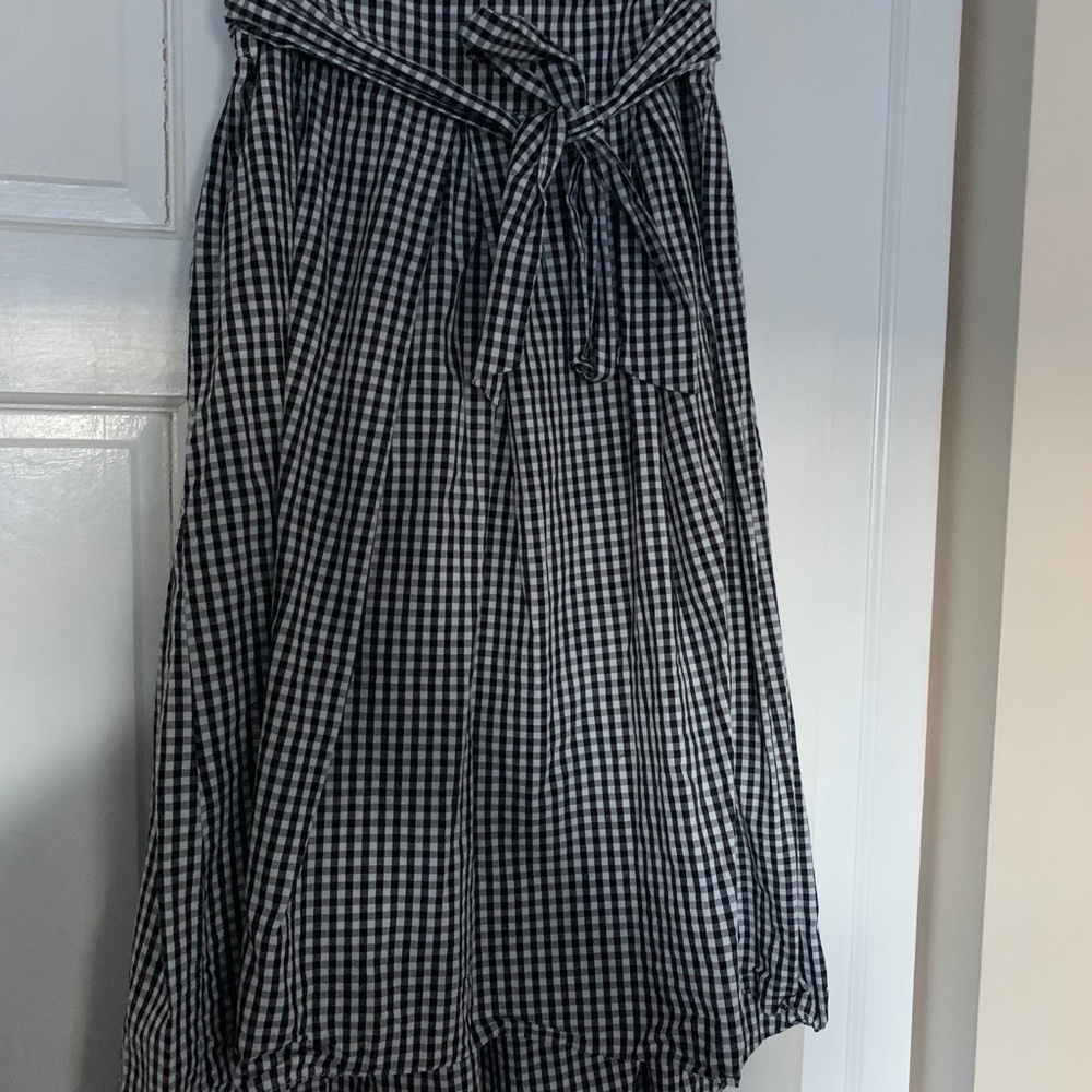 Black & White Gingham High-low Skirt